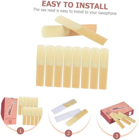 10 قطع من قصب سوبرانو ساكسفون من HANABASS مصنوعة يدويًا من قصب متينة ومرنة للاستخدام الاحترافي، درجة مركزة واستبدال الثبات لملحقات ألتو ساكسفون in Kuwait