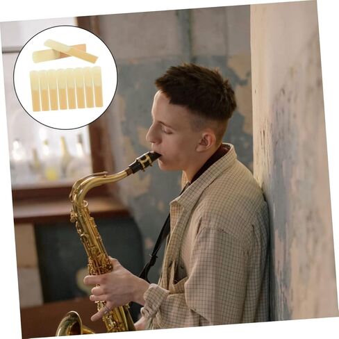 10 قطع من قصب سوبرانو ساكسفون من HANABASS مصنوعة يدويًا من قصب متينة ومرنة للاستخدام الاحترافي، درجة مركزة واستبدال الثبات لملحقات ألتو ساكسفون in Kuwait