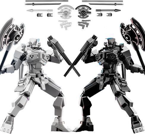 2er Set T13 Action Figure، التجميع المكتمل Shield Warrior Titan 13 Action Figures، متعددة المفاصل المنقولة الشكل العمل، Lucky 13 Robot، ديكورات سطح المكتب لعبة عشاق اللعبة (رمادي + أسود) in Saudi Arabia
