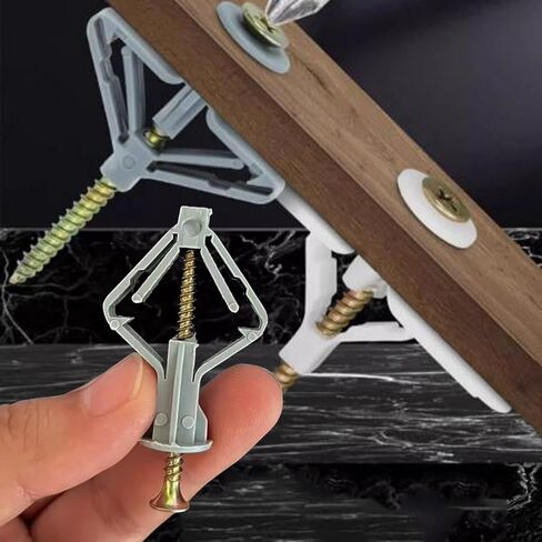 20set Aircraft Butterfly Gypsum Board Expansion Screws Hollow Wall Plasterboard Self-Drilling Plug Pipe Hardware Fixings Kit (White) in Saudi Arabia