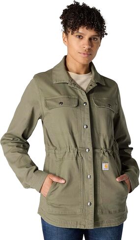 معطف قماشي نسائي من سلسلة ألياف TENCEL من Carhartt، مقاس مريح، أسود، مقاس صغير in Kuwait