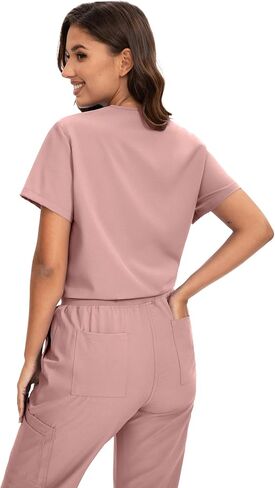 Scrub for Women - 4-Way Stretch V-neck Top & Stretch Straight-Leg Medical Uniforms with Functional Pockets in Saudi Arabia