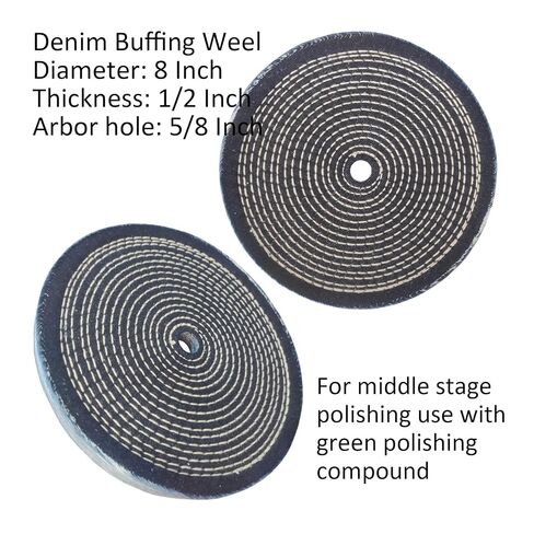 6PC 8 Inch Stainless Steel Polishing Buffing Wheel Kit for Bench Grinder,kit with Each 1PC 5/8 Inch Arbor Hole Sisal/Denim/Cotton Wheel and Each 1PC 100g Bar Black/Green/White Polishing Compound in Saudi Arabia