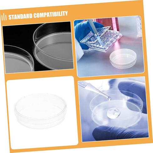 Zerodeko 5pcs Transparent Petri Dishes for Biology Labs Round Culture Plates for Cell Growth for School Projects and Medical Research in Saudi Arabia
