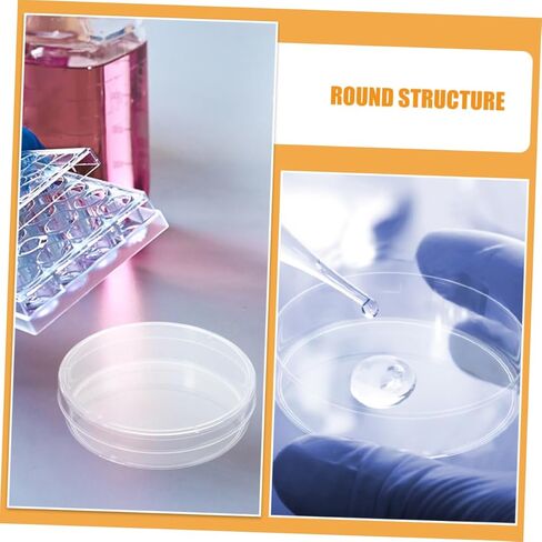 Zerodeko 5pcs Transparent Petri Dishes for Biology Labs Round Culture Plates for Cell Growth for School Projects and Medical Research in Saudi Arabia