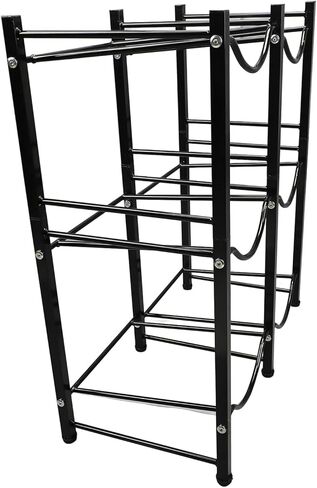 AYNEFY Water Bottle Holder Organizer, 3 Tier 2 Row Water Bucket Storage Rack for Kitchen Living Room Office, Carbon Steel Black Material in Saudi Arabia