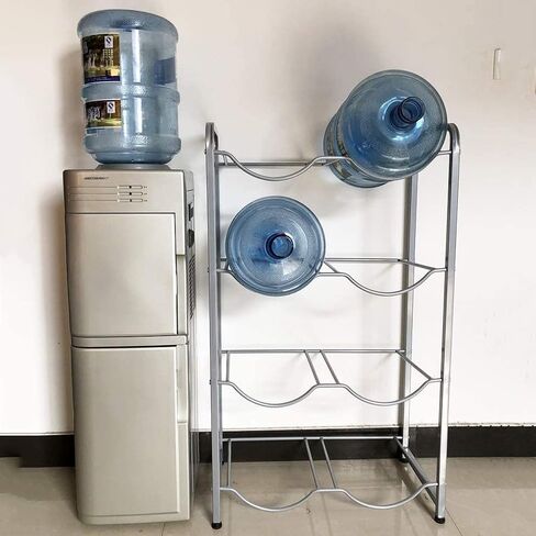 حامل إبريق مبرد المياه - حامل إبريق ماء قائم على الأرض من 4 طبقات - يوفر المساحة - يحمل 8 زجاجات - رف تخزين زجاجات المياه - حامل موزع مبرد المياه in Kuwait