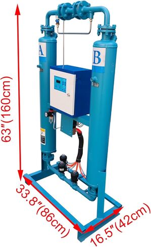 20FW Thermal-free Adsorption Air Compressor Dryer 110V 100W Inlet and Outlet Ports Threaded Pipe Size 1'' For 7.5-15KW Air Compressor in Saudi Arabia
