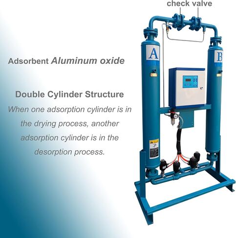 TECHTONGDA No-heat Adsorption Compressed Air Dryer Aluminum Oxide Adsorbent Double Cylinder Structure Moisture Impurities Remove 88cf/m in Saudi Arabia