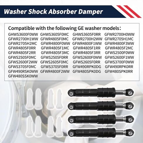 Washer Shock Absorber Damper Assembly 4PCS WH01X10727 Compatible with GE Washing Machine Replace 3029711 AP5793647 PS8756975 EAP8756975 PD00031365 in Saudi Arabia