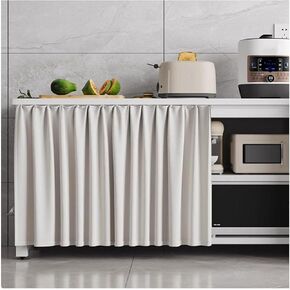 Short Privacy Curtain, Cabinet Curtain,Accordion, Shelf for Kitchen with Track,Privacy for Windows,cabinets,wardrobes(Beige,18.6" W x 9.3" L (Pack of 1)) in Saudi Arabia