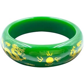 Jade Bangle for Women, Feng Shui Bangle, Good Luck Jade Bracelet, Chinese Wealth Bracelet, Wide Jade Bracelet in Kuwait