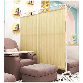 Light Blue 6ft High 4-Panel Folding Room Divider with Removable Nylon Silk Fabric for Clinics, Hospitals, and Examination Wards – Privacy Partition Screen in Saudi Arabia