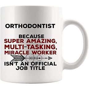 Orthodontist Mug Coffee Cup - Miracle Not Job Title Funny Dentist Dental Assistant Hygienist Oral Present 95098 in Saudi Arabia