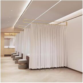 Privacy Partition Curtains, Curtain Beauty Salon U Shaped Curtain Rod, with Flat Hook Wall Mounted Room Divider, for Fitting Room Beauty Salon Spa Bedroom Hospital(Green,200x220 cm) in Saudi Arabia
