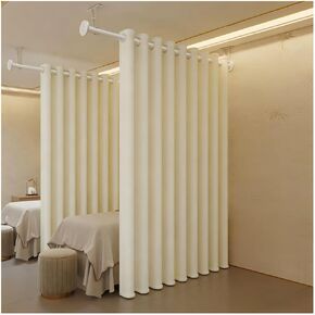 Privacy Partition Curtains, Curtain for Beauty Salon U Shaped Rod Wall Mounted Room Divider, for Fitting Spa Bedroom Hospital(Yellow,230x270 cm(140-190CM)) in Saudi Arabia