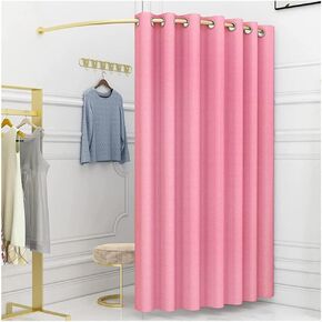 Clothing Store Fitting Room - Simple Changing Room - Privacy Screen Partition - Temporary Locker Room - Including Blackout Curtains and Gold Metal Rods (Color : Pink, Size : 90x90cm) in Saudi Arabia