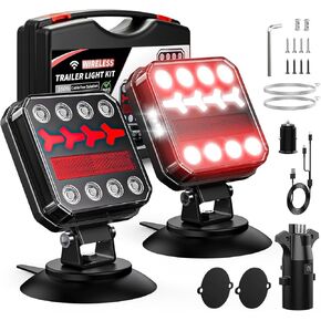 Wireless Magnetic Trailer Lights - Tail Light Kit Fast Charging, IP65 Waterproof, 10H Battery, 100FT Range for Trailer, Truck, RV, Camper, Boat – Brake, Turn,Reverse & Hazard Safety Lights in Saudi Arabia