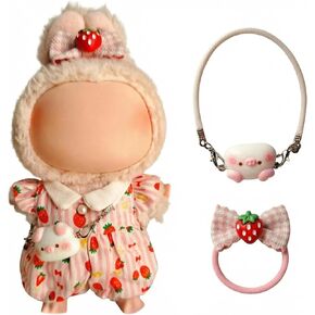 Plush Toy Winter Clothing Set, White Knit Beanie and T-Shirt with Cross Necklace, Hand-Sewn Outfit for 15-17 cm Stuffed Animals(3 Pcs in Total) in Saudi Arabia
