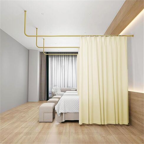 This Beauty Salon Partition Curtain, Semi-Transparent Room Partition Curtain, L-Shaped Long Support Rod, Suitable for Fitting Rooms, Living Rooms(Color 1,60x200cm) in Saudi Arabia
