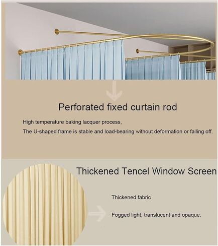 This Privacy Partition Curtain Rods, U-Shaped Long Support Rod Room Partition Tracks, Suitable for Fitting Rooms, Beauty Salons, Bedrooms and Hospitals(Yellow,100x230cm) in Saudi Arabia
