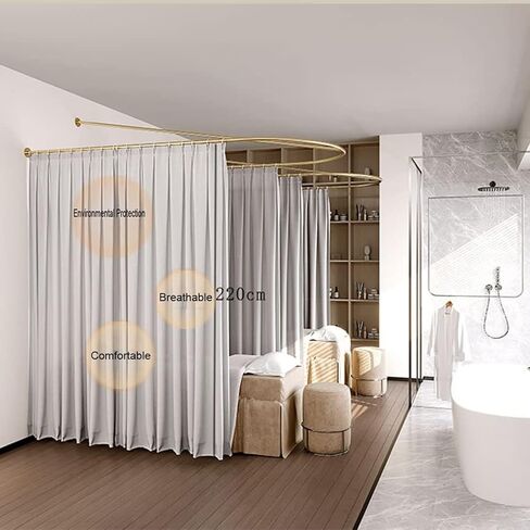 This Privacy Partition Curtain Rods, U-Shaped Long Support Rod Room Partition Tracks, Suitable for Fitting Rooms, Beauty Salons, Bedrooms and Hospitals(Yellow,100x230cm) in Saudi Arabia