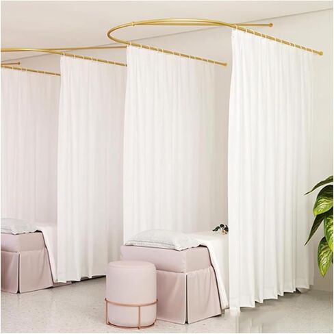 This Privacy Partition Curtain Rods, U-Shaped Long Support Rod Room Partition Tracks, Suitable for Fitting Rooms, Beauty Salons, Bedrooms and Hospitals(Yellow,100x230cm) in Saudi Arabia