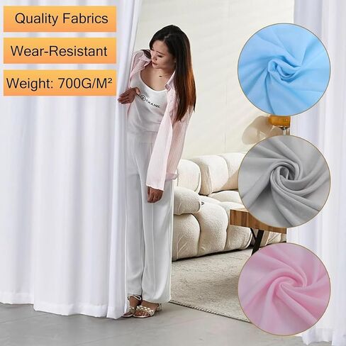 This Beauty Salon Room Partition Curtain Room Screen, U-Shaped Curtain and Metal Support Rod Kit with Light-transmitting Privacy Partition Curtain, Beauty Salon, Clinic Partition(Purple,230c in Saudi Arabia