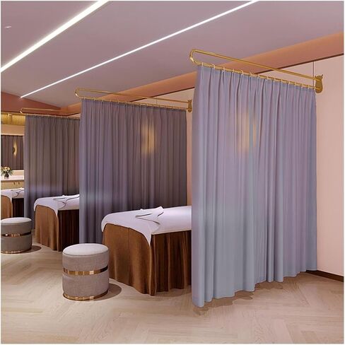 This Beauty Salon Room Dividing Curtain Hanging 2.2m Curtain, U-Shaped Support Rod Track System, Hospital SPA Cubicle Privacy Screen Partition (Color : Pink, Size : 230cm/1PCS) in Saudi Arabia