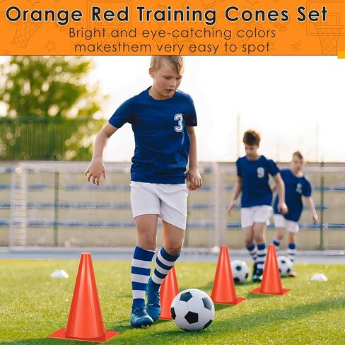 7 inch Plastic Traffic Cones, 50 Pcs Plastic Training Cones, Orange Soccer Cone for Training, Agility Field Marker Cone for Soccer, Basketball, Football, Skating, Indoor Outdoor Games in Saudi Arabia