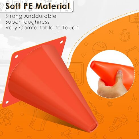 7 inch Plastic Traffic Cones, 50 Pcs Plastic Training Cones, Orange Soccer Cone for Training, Agility Field Marker Cone for Soccer, Basketball, Football, Skating, Indoor Outdoor Games in Saudi Arabia