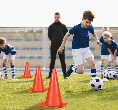 7 inch Plastic Traffic Cones, 50 Pcs Plastic Training Cones, Orange Soccer Cone for Training, Agility Field Marker Cone for Soccer, Basketball, Football, Skating, Indoor Outdoor Games in Saudi Arabia