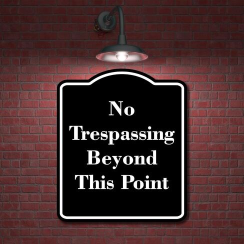 No Trespassing Beyond This Point BLACK Aluminium Composite Sign 8.5''x10'' in Saudi Arabia