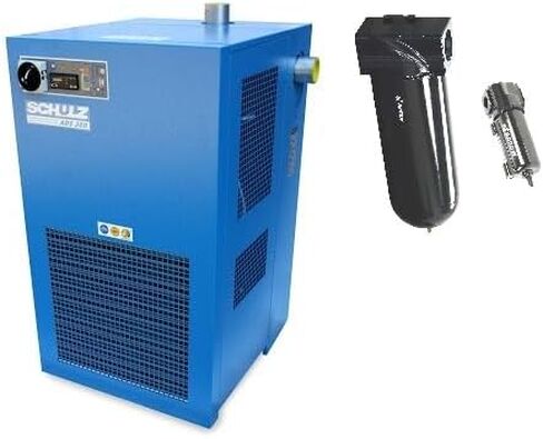 375 CFM Schulz Compressed Air Refrigerated Air Dryer 75HP Air Compressors, Moisture Removing Particulate Filter in Saudi Arabia