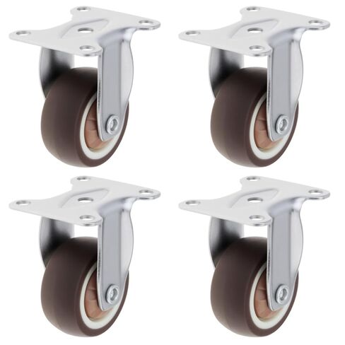 1.5 Inch Rigid Fixed Caster Wheels Set of 4,Non Swivel Low Profile Wheels for Furniture, No Noise Mini Rubber Casters for Small Furniture, Worktables in Saudi Arabia