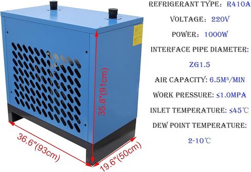50C Refrigerating Dryer Air Compressor Refrigerated Air Drying System with 50HP Air Compressors 220V in Saudi Arabia