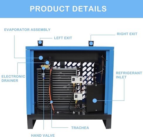 53 CFM High Temperature Refrigerated Dryer for Air Compressor Compressed Air Systems Air Dryer Refrigerated Type 110V 400W for 10HP Air Compressor in Saudi Arabia