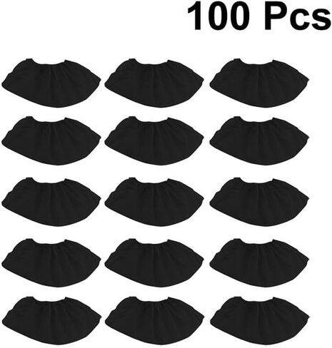 100Pcs Black Disposable Carpet Carpet Non Slip Medical Dustproof Indoor Medical Shoe Coverss Thick Nonwoven in Saudi Arabia
