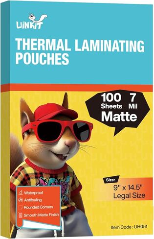 Uinkit 3mil Legal Size Laminating Sheets 8.5 x 14 Inches - 100 Pack Laminating Pouches for Professional Use, Business Documents, Artwork Preservation & Restaurant Menus - with Thermal Laminator in Saudi Arabia