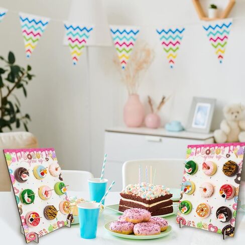Marsui Doughnut Party Decoration Stand, Reusable Wooden Donut Bagel Holder for Dessert Food Buffet Display, Candy Donuts Table Rack for Wedding Kids Birthday Baby Shower Party Supplies in Saudi Arabia