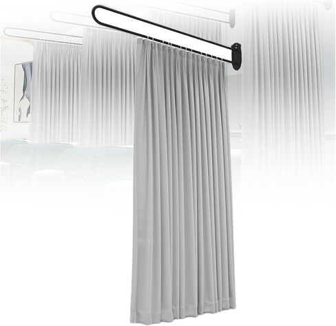 This Privacy Partition Curtain, U-Shaped Room Divider, Metal Support Wall-Mounted Curtain, Flat Hook Medical Curtain for Fitting Room Beauty Salon Bedroom(Dark Blue,230cm/1PCS) in Saudi Arabia