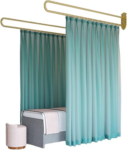 This Beauty Salon Room Partition Curtain, U-Shaped Support Rod Track System with Light-transmitting Privacy Partition Curtain, Beauty Salon, Clinic Partition(Beige,230cm/1PCS) in Saudi Arabia