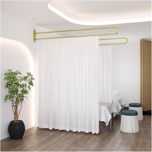 This Beauty Salon Room Partition Curtain Room Screen, U-Shaped Curtain and Metal Support Rod Kit with Light-transmitting Privacy Partition Curtain, Beauty Salon, Clinic Partition(Purple,230c in Saudi Arabia