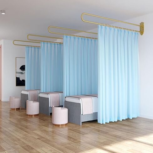 This Beauty Salon Room Partition Curtain, U-Shaped Support Rod Track System with Light-transmitting Privacy Partition Curtain for Beauty Salon, Clinic, Shared Bedroom(White,230cm/1PCS) in Saudi Arabia