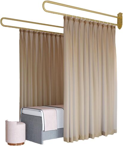 This Beauty Salon Room Partition Curtain, U-Shaped Support Rod Track System with Light-transmitting Privacy Partition Curtain for Beauty Salon, Clinic, Shared Bedroom(White,230cm/1PCS) in Saudi Arabia