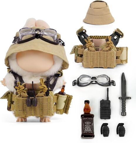 9-Piece Labu- Clothes-bu and Accessories, Camouflage Military Uniform Cosplay Series for 17cm Doll in Saudi Arabia