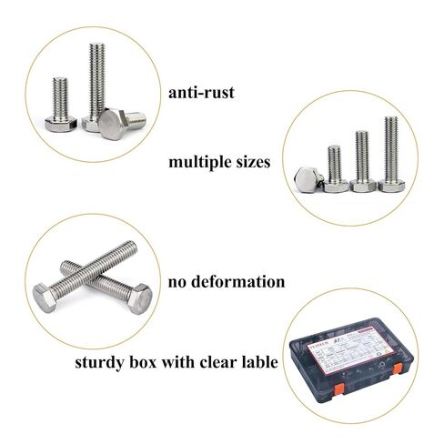 212Pcs Nuts and Bolts Assortment kit,1/4-20, 5/16-18, 3/8-16 Stainless Steel Machine Screws Set，Assorted Bolts Nuts and washers kit with case in Saudi Arabia