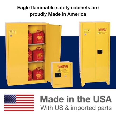 Eagle American Made 22 Gallon F﻿lammable Liquid Storage Cabinet, Manual-Close Under Counter Fireproof Cabinet for Schools, Garages, Manufacturing Facilities, 35" x 22" x 35", 1971X in Saudi Arabia