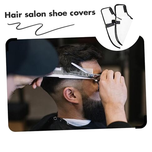 MERRYHAPY Reusable Transparent Barber Shoe Covers Durable PVC Protection for Hair Stylists Home Use Breathable Design for Salon and Spa Settings in Saudi Arabia
