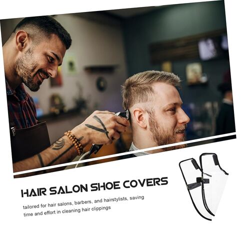 MERRYHAPY Reusable Transparent Barber Shoe Covers Durable PVC Protection for Hair Stylists Home Use Breathable Design for Salon and Spa Settings in Saudi Arabia